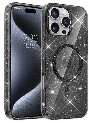 Чехол tpu eclipse sparkle (magfit) для apple iphone 16 pro (6.3") black