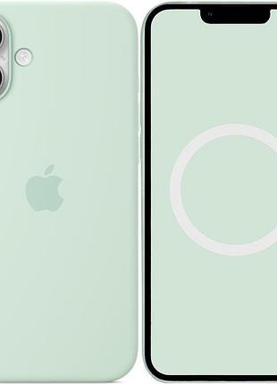 Чехол silicone case (aaa) with magsafe and animation (button) для apple iphone 16 plus (6.7") aquamarine 2
