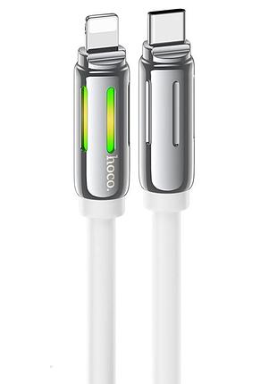 Дата кабель hoco u136 prize type-c to lightning 27w (1.2m) white 2