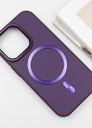 Кожаный чехол snapcase with magsafe для apple iphone 16 pro max (6.9") dark purple