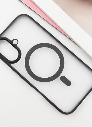 Tpu+pc чохол blueo skin friendly frosted with magsafe для apple iphone 16 (6.1") чорний