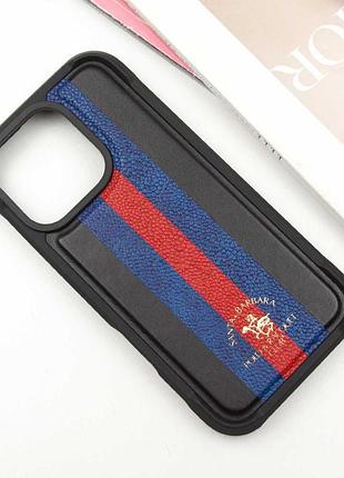 Кожаный чехол polo santa barbara barton для apple iphone 16 pro (6.3") black / navy