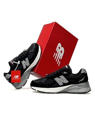 Мужские кроссовки new balance 990v3 black grey white