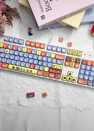 Набір кейкапів "super mario world" для механічної клавіатури, 108 шт., moa профіль