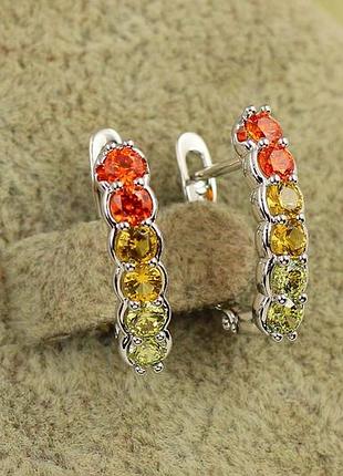 Сережки хuping jewelry цитрусовий фреш 1,7 см сріблясті love-shopping