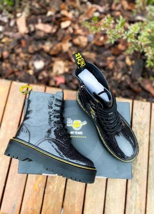 Черевики dr.martens jadon galaxy premium (fur) замок ☑ черевики зимові з хутром