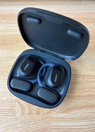 Беспроводные наушники baseus eli 15i fit open-ear tws bluetooth 5.4 с кейсом, ip54, 45 ч работы, open ear, черные