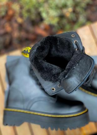 Черевики dr.martens jadon black premium (fur) 
без замка ☑  ботинки зимние с мехом2 фото