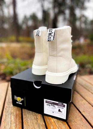 Черевики dr.martens 1460 white cream premium (fur) 
без замка ☑ ботинки зимние с мехом3 фото