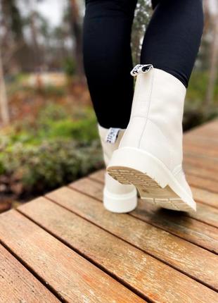 Черевики dr.martens 1460 white cream premium (fur) 
без замка ☑ ботинки зимние с мехом8 фото