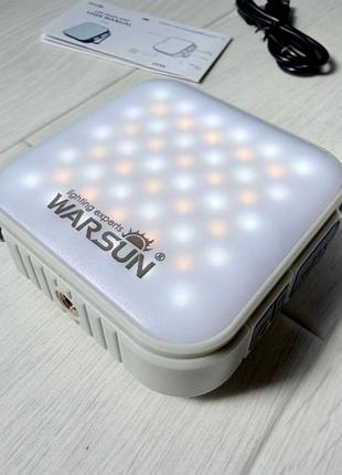 Аккумуляторный кемпинговый фонарь warsun cp36, 10 вт led, 6000mah ipx5, type-c, 2700k-6500k, серый