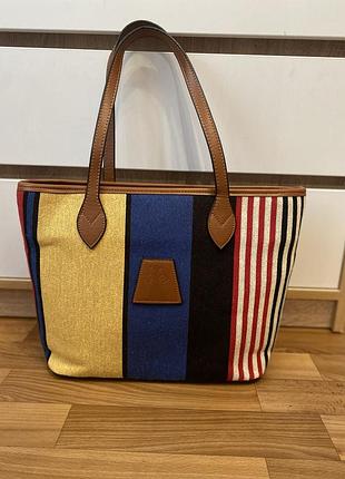 Трендова містка сумка шопер у смужку | стильна літня tote bag