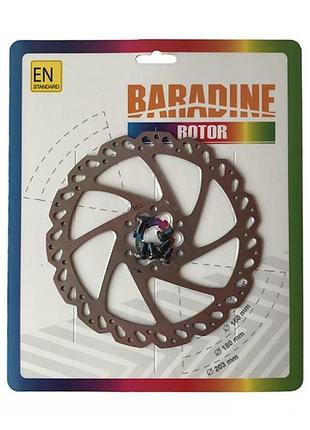 Тормозной диск baradine db-01 160mm, для велосипеда, baradine