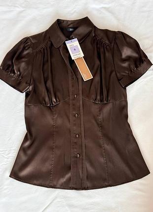 Нова блузка marks & spencer, шоколадного кольору (р. 8, s), чудово на подарунок