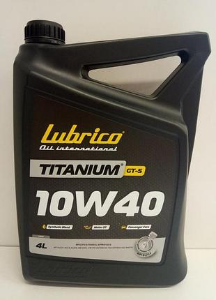 Олива моторна lubrico titanium gt-5 10w-40, api sl/cf, acea a3/b4, 4 л
