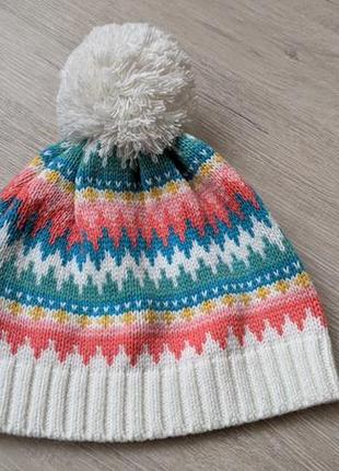 Фирменная деми шапочка на девочку 6-7 лет принт