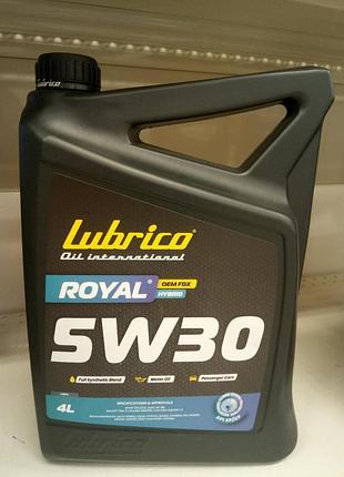 Олива моторна lubrico royal oem fdx hybrid 5w-30, api sp(rc), ilsac gf-6b, dexos1™gen 3, 4 л
