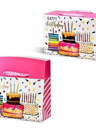 Пакет-коробка подарункова "happy birthday"