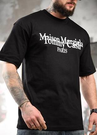 Футболка oversize maison margiela черная тр6884(38 - 01)