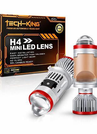 Led лампы h4 с линзой 150w 30000lm 12v 6000k canbus - с эффектом bi-led (комплект 2-шт)