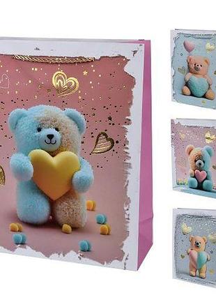 Пакет подарунковий паперовий l "with love" 30*41.5*12см