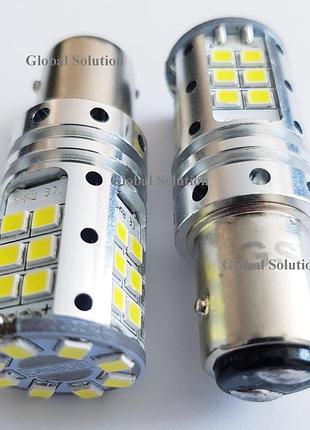 Автолампы gs 1157-3030-33 smd 10-15v двухконтактная white super canbas