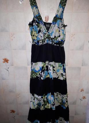 Платье из тончайшего хлопка в пол apricot