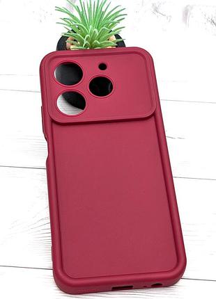 Чехол shock case для tecno pova 6 neo бампер силиконовый цвет бордовый