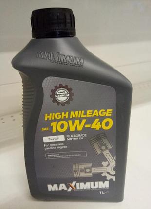 Масло моторное maximum high mileage 10w40 sl/cf 1 л
