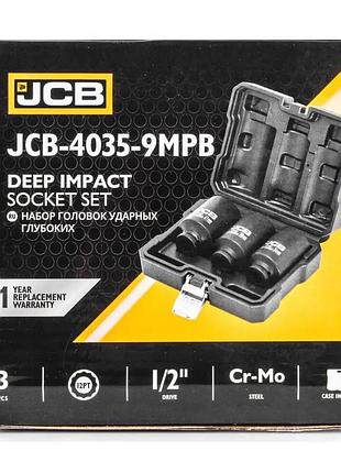 Набор головок ударных глубоких 1/2" 3пр. (12-гр.) (34-41 мм) jcb-4035-9mpb 61354 jcb tools