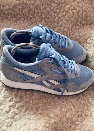 Жіночі кросівки сіро-блакитні reebok р.38
