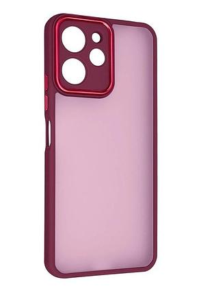 Чохол fiji lens для xiaomi poco x5 pro 5g бампер матовий з захистом блока камер wine red