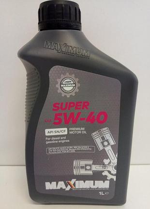 Масло моторное maximum super 5w40 sn/cf 1 л