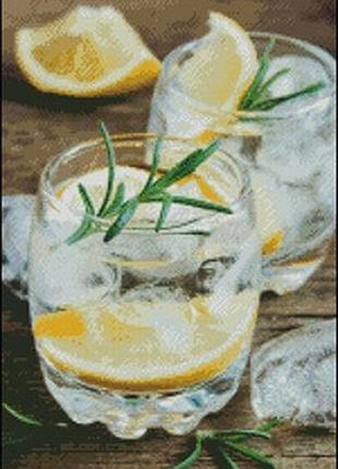 Схема для вышивки крестом *pdf. размер: 24*48 см освежающий напиток