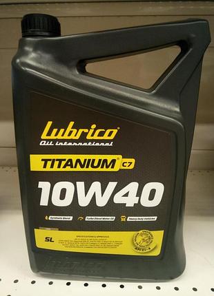 Масло моторное lubrico titanium c7 10w-40, api ci-4/sl, acea e7, 5 л