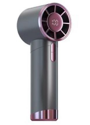Портативний безлопатевий вентилятор ds1013 ручний usb з дисплеєм сірий