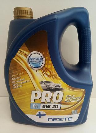 Масло моторное синтетическое neste pro d1 0w20 1 л