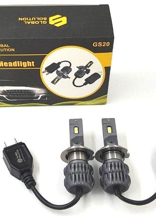 Світлодіодні led лампи gs20 h7 24w 6000lm білий 6000k к-т global solution