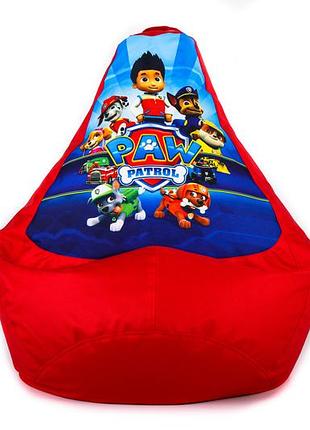 Красное кресло мешок груша детский щенячий патруль 90х60 paw patrol