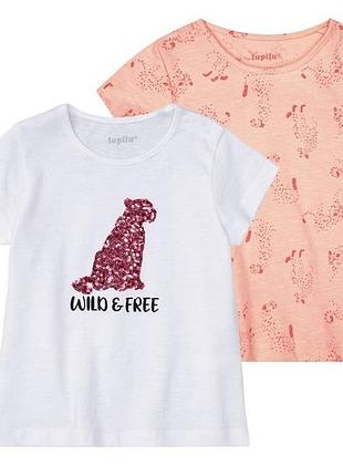 Футболка для девочки lupilu набор 2 шт хлопок wild &amp;free