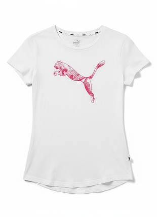 Женская хлопковая белая футболка puma