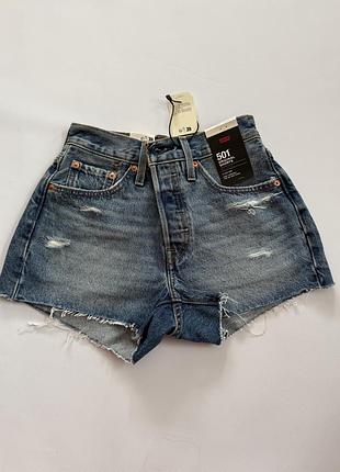 Шорти джинсові levi’s premium 501 original fit high rise women's shorts