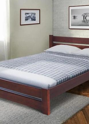 Кровать двуспальная деревянная глория 140-200 см (темный орех)