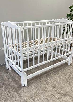 Ліжко дитяче baby comfort малюк з маятником білий
