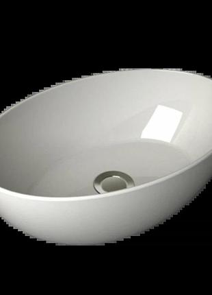 Раковина накладная devit ovale 1513136, 45×30×16,1 см, керамика, белый глянцевый, овальная, на столешницу
