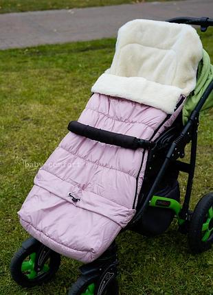 Конверт зимовий baby comfort подовжений у коляску/сані плащівка рожевий