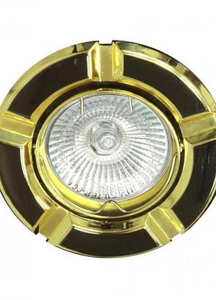 Светильник точечный feron mr16 098т gu5.3 черное золото круглое
