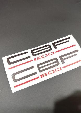Наклейки на мотоцикл бак-пластик honda на мотоцикл хонда cbf цбф 600 на прозорій плівці уф друк чорний із червоним