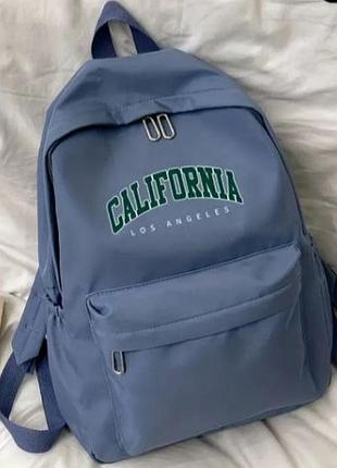 Блакитний міський  рюкзак унісекс california | повсякденний рюкзак з нейлону