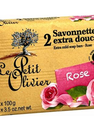 Le petit olivier 100% екстра ніжне мило троянда 2*100 г
